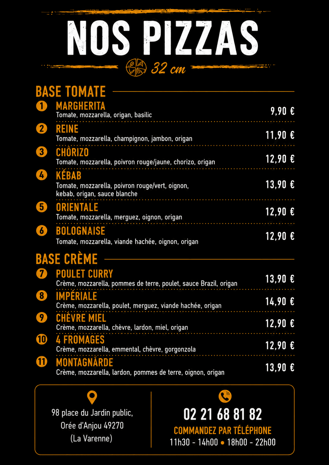 Carte Pizza Deli'Zza